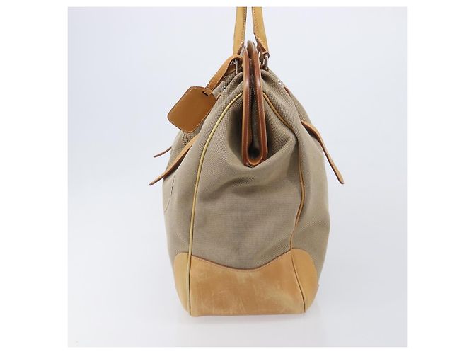 Sac à main PRADA Canvas Beige Silver Auth 206536 - Jerrillo - vue 4