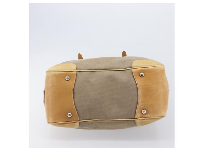 Sac à main PRADA Canvas Beige Silver Auth 206536 - Jerrillo - vue 9
