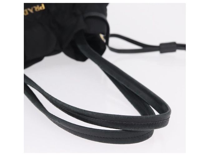 Bolso Tote PRADA Nylon Negro Oro Auth 206537 - Jerrillo - vista 7