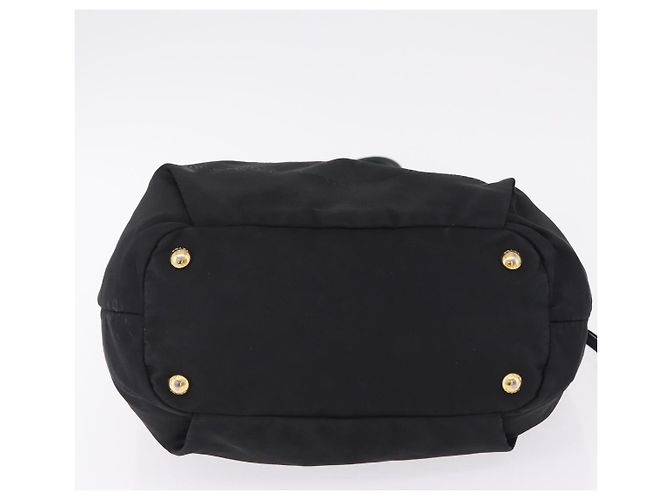 Bolso Tote PRADA Nylon Negro Oro Auth 206537 - Jerrillo - vista 9