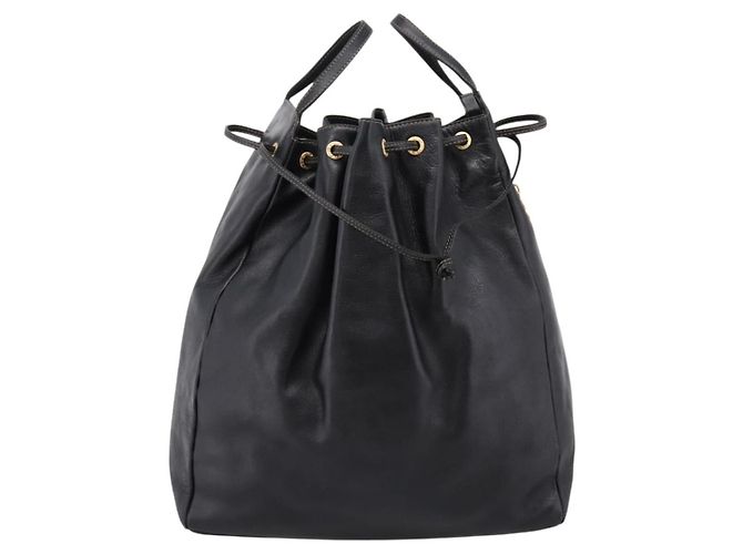 FENDI Hand Bag Leather Black Gold Auth 206838 - Jerrillo - vista 3