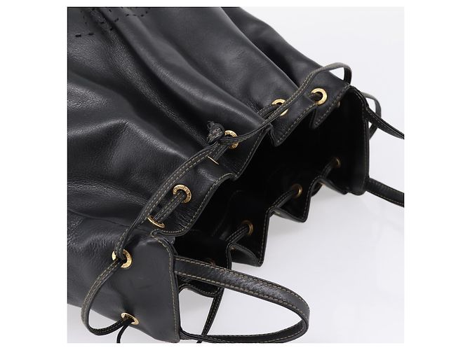 FENDI Hand Bag Leather Black Gold Auth 206838 - Jerrillo - vista 6