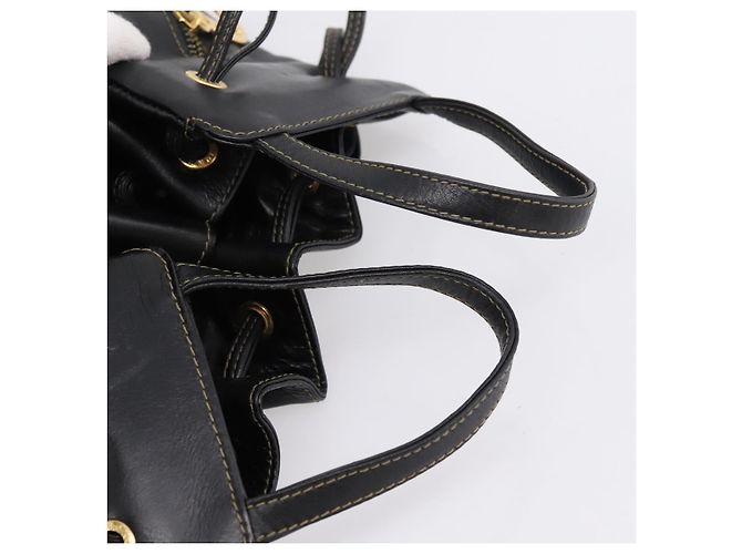 FENDI Hand Bag Leather Black Gold Auth 206838 - Jerrillo - vista 7