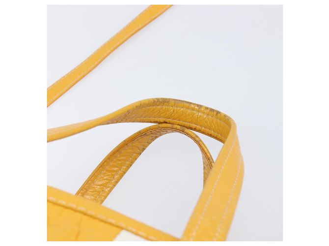 Balenciaga Bazaar Shopper Bag Leather 2way Yellow Silver 443096 Auth 207110A - Jerrillo - vista 11