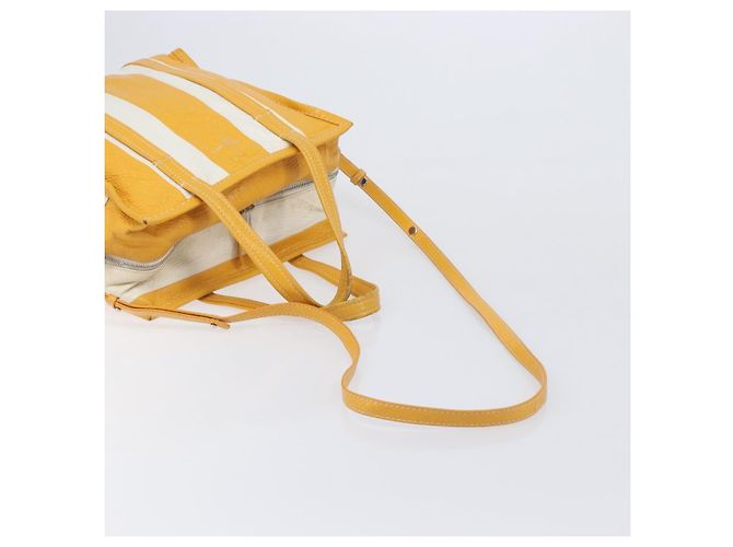Balenciaga Bazaar Shopper Bag Leather 2way Yellow Silver 443096 Auth 207110A - Jerrillo - vista 12