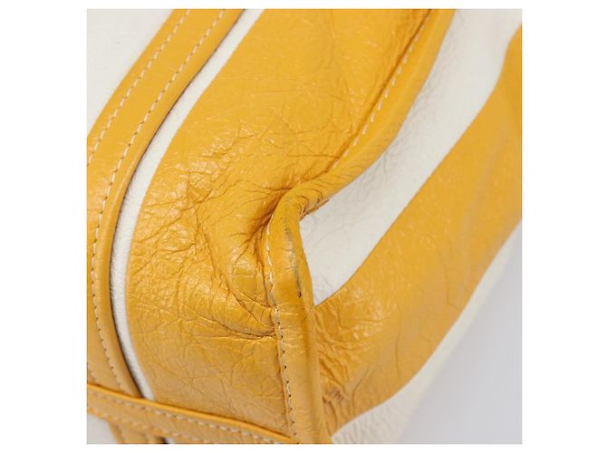Balenciaga Bazaar Shopper Bag Leather 2way Yellow Silver 443096 Auth 207110A - Jerrillo - vista 15