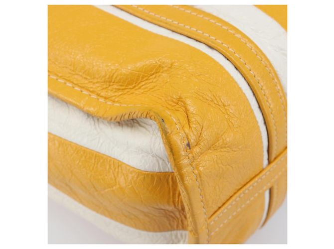Balenciaga Bazaar Shopper Bag Leather 2way Yellow Silver 443096 Auth 207110A - Jerrillo - vista 16