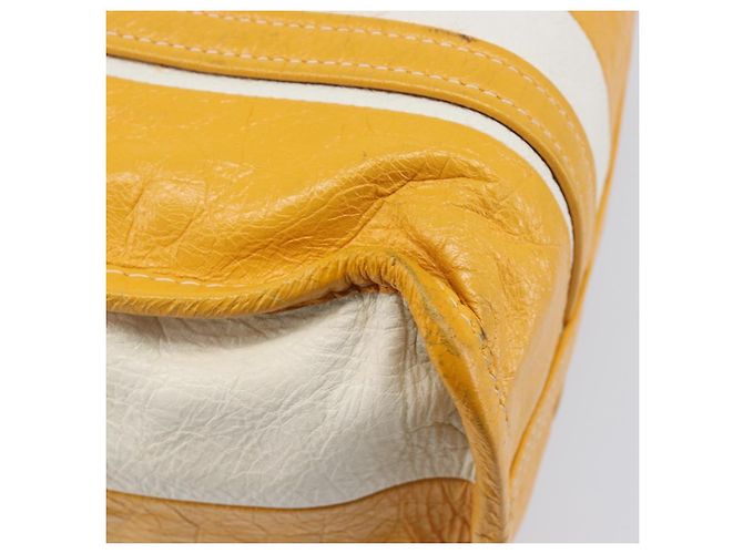 Balenciaga Bazaar Shopper Bag Leather 2way Yellow Silver 443096 Auth 207110A - Jerrillo - vista 18