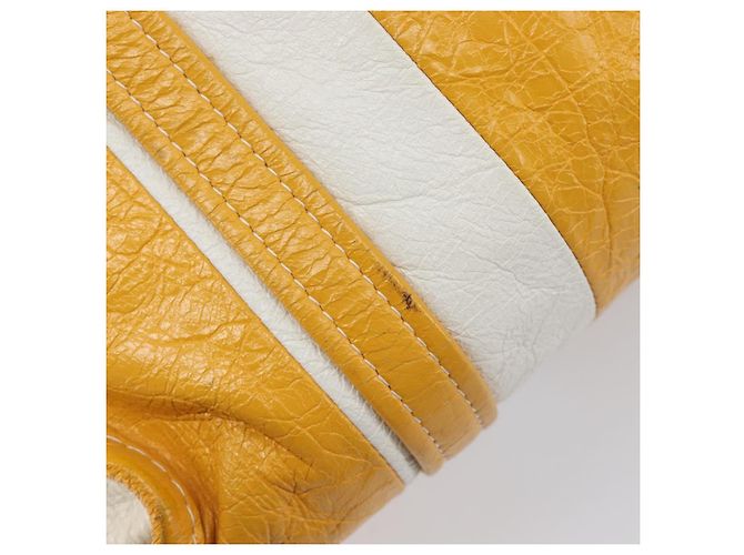 Balenciaga Bazaar Shopper Bag Leather 2way Yellow Silver 443096 Auth 207110A - Jerrillo - vista 19
