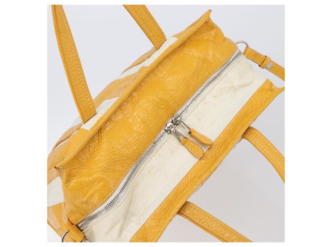 Balenciaga Bazaar Shopper Bag Leather 2way Yellow Silver 443096 Auth 207110A - Jerrillo - vista 7