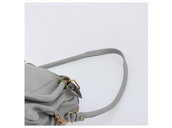 Chloé Chloe Paraty Hand Bag Leather 2way Gray Gold Auth 207091V - Jerrillo - vista 10