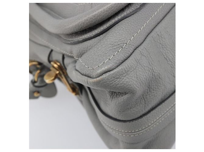 Chloé Chloe Paraty Hand Bag Leather 2way Gray Gold Auth 207091V - Jerrillo - vista 13