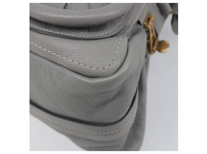 Chloé Chloe Paraty Hand Bag Leather 2way Gray Gold Auth 207091V - Jerrillo - vista 14