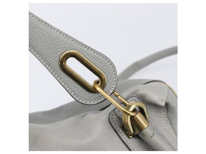 Chloé Chloe Paraty Hand Bag Leather 2way Gray Gold Auth 207091V - Jerrillo - vista 18
