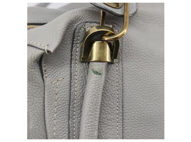 Chloé Chloe Paraty Hand Bag Leather 2way Gray Gold Auth 207091V - Jerrillo - vista 19