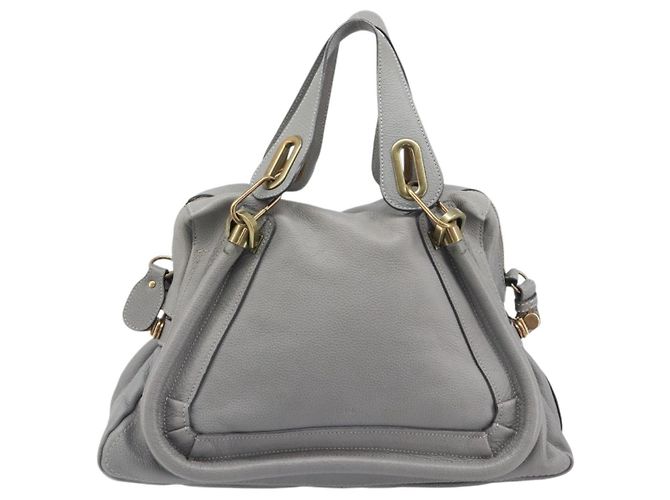 Chloé Chloe Paraty Hand Bag Leather 2way Gray Gold Auth 207091V - Jerrillo - vista 2