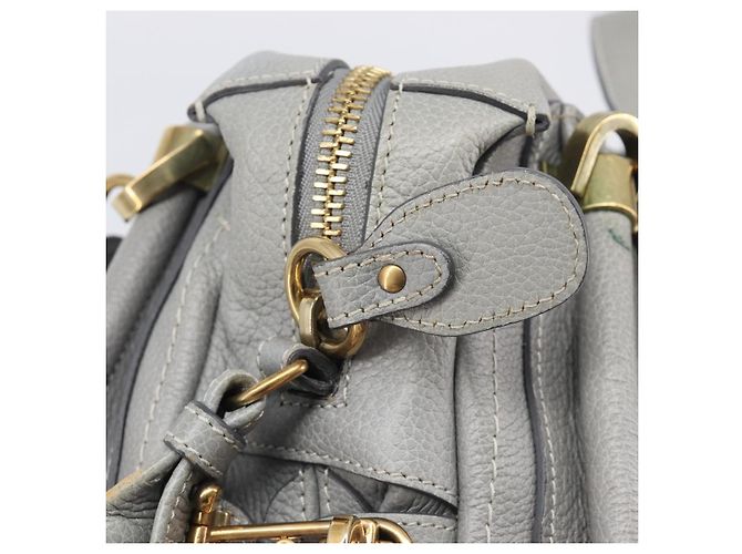 Chloé Chloe Paraty Hand Bag Leather 2way Gray Gold Auth 207091V - Jerrillo - vista 20