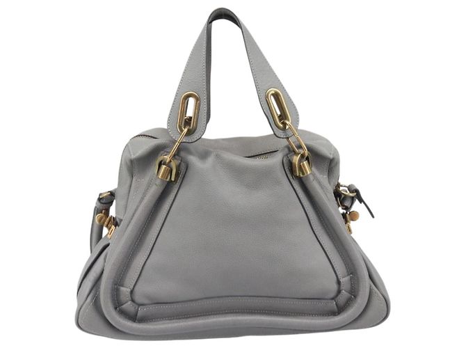 Chloé Chloe Paraty Hand Bag Leather 2way Gray Gold Auth 207091V - Jerrillo - vista 3
