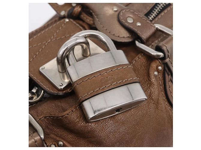 Chloé Chloe Paddington Hand Bag Leather Brown Silver Auth 207093V - Jerrillo - vista 16
