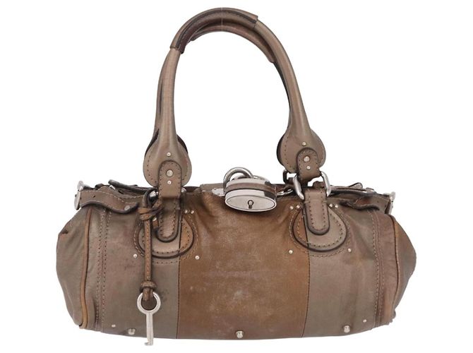 Chloé Chloe Paddington Hand Bag Leather Brown Silver Auth 207093V - Jerrillo - vista 2