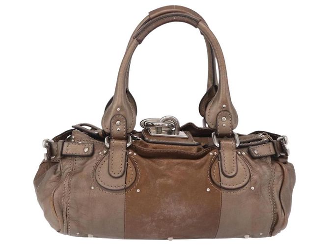 Chloé Chloe Paddington Hand Bag Leather Brown Silver Auth 207093V - Jerrillo - vista 3