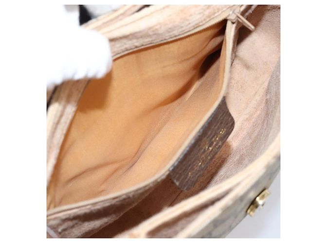 GUCCI GG Supreme Web Sherry Line Bag PVC Beige Gold 164 02 084 Auth 207146 - Jerrillo - vista 20