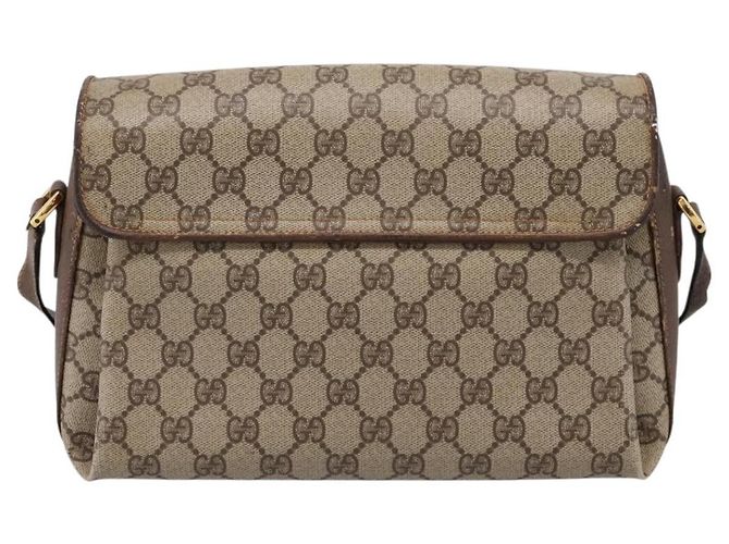 GUCCI GG Supreme Web Sherry Line Bag PVC Beige Gold 164 02 084 Auth 207146 - Jerrillo - vista 3