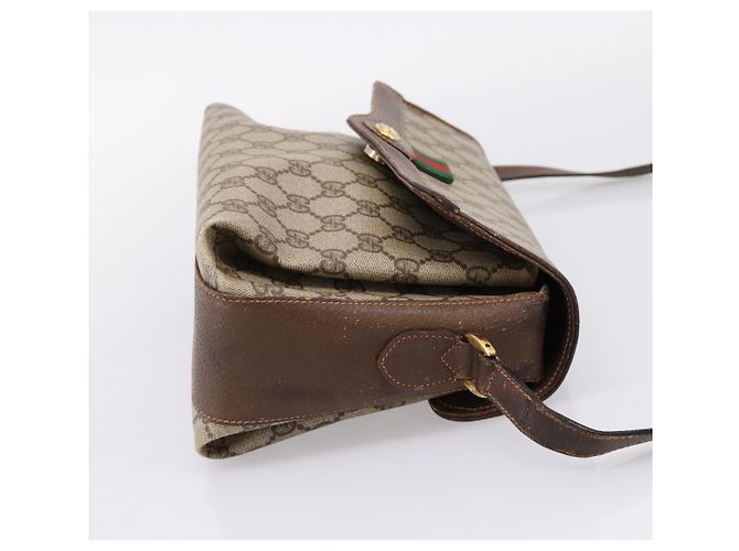 GUCCI GG Supreme Web Sherry Line Bag PVC Beige Gold 164 02 084 Auth 207146 - Jerrillo - vista 5