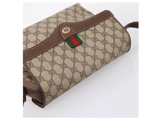 GUCCI GG Supreme Web Sherry Line Bag PVC Beige Gold 164 02 084 Auth 207146 - Jerrillo - vista 6