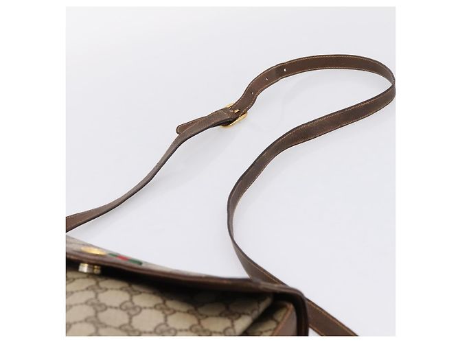 GUCCI GG Supreme Web Sherry Line Bag PVC Beige Gold 164 02 084 Auth 207146 - Jerrillo - vista 8