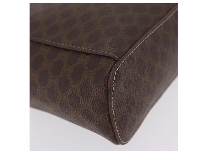 Céline CELINE Macadam Canvas Vanity Pouch PVC Brown Gold Auth 207156 - Jerrillo - vista 12