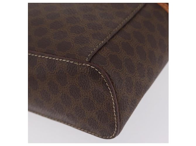 Céline CELINE Macadam Canvas Vanity Pouch PVC Brown Gold Auth 207156 - Jerrillo - vista 13