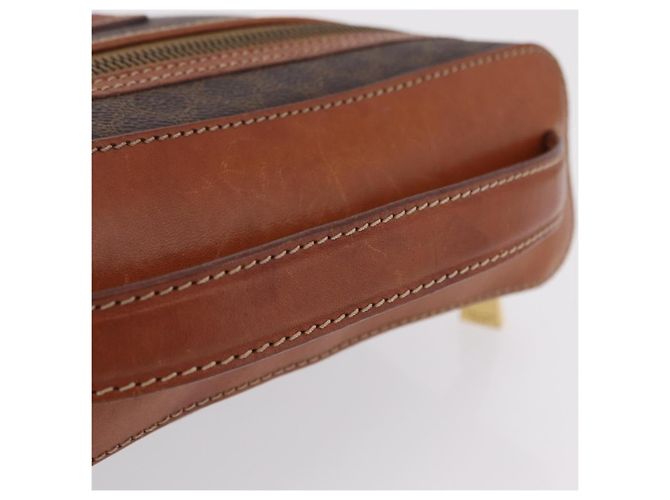 Céline CELINE Macadam Canvas Vanity Pouch PVC Brown Gold Auth 207156 - Jerrillo - vista 7