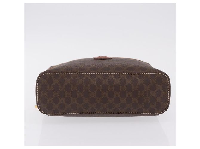 Céline CELINE Macadam Canvas Vanity Pouch PVC Brown Gold Auth 207156 - Jerrillo - vista 9