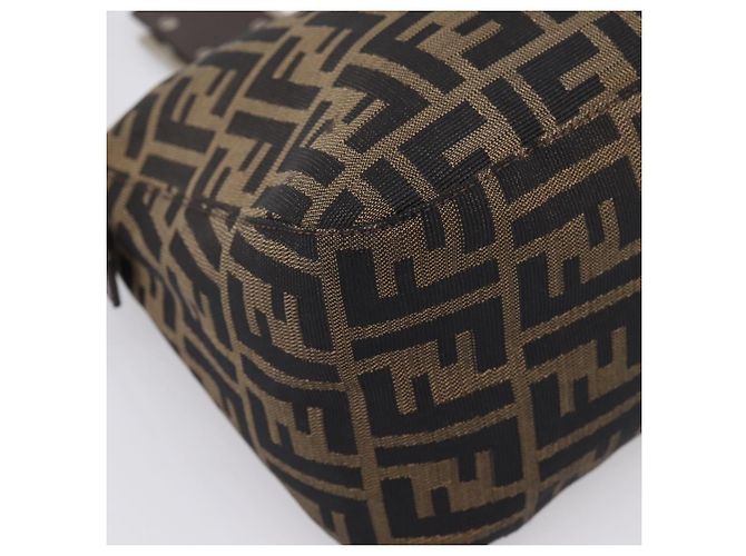 FENDI Zucca Canvas Mamma Baguette Shoulder Bag Brown Black 264260 Auth 208030 - Jerrillo - vista 11