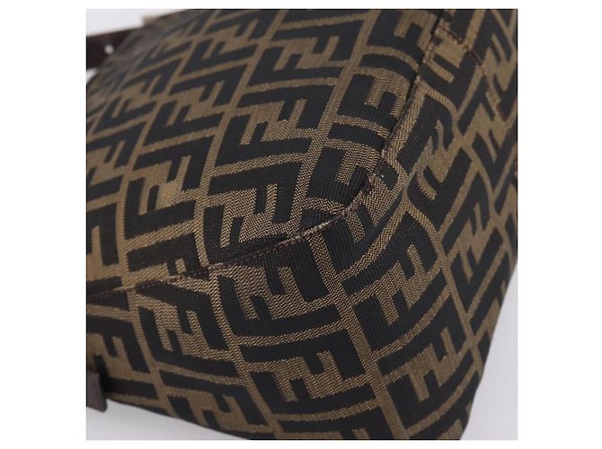 FENDI Zucca Canvas Mamma Baguette Shoulder Bag Brown Black 264260 Auth 208030 - Jerrillo - vista 13