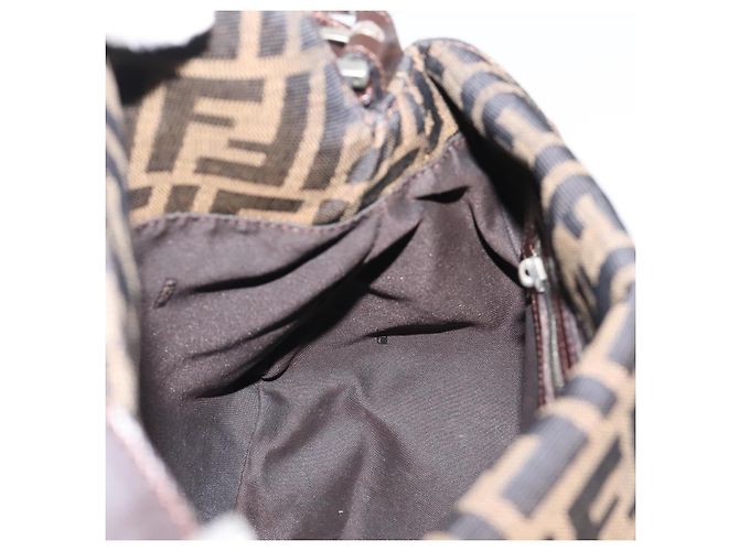 FENDI Zucca Canvas Mamma Baguette Shoulder Bag Brown Black 264260 Auth 208030 - Jerrillo - vista 20