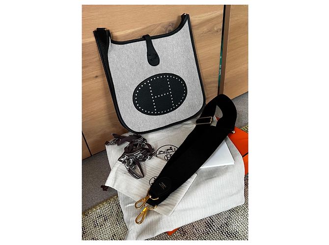 Evelyne Hermès Évelyne III 29 Toile H Écru Noir - vista 15
