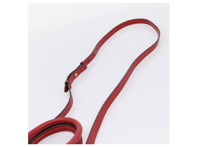 Salvatore Ferragamo Gancini Studio Bag Leather 2way Red Gold Auth 208047A - Jerrillo - vista 10
