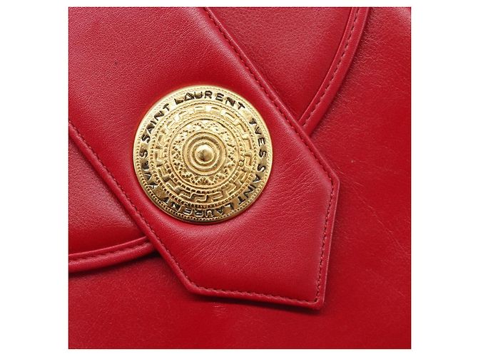 Autre Marque Saint Laurent Kate Shoulder Bag Leather Red Gold Auth 208231A - Jerrillo - vista 18