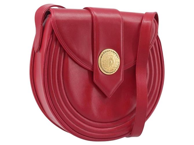 Autre Marque Saint Laurent Kate Shoulder Bag Leather Red Gold Auth 208231A - Jerrillo - vista 2