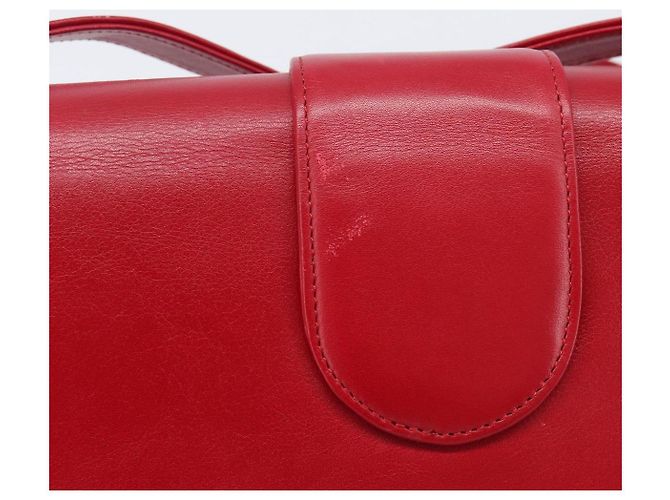 Autre Marque Saint Laurent Kate Shoulder Bag Leather Red Gold Auth 208231A - Jerrillo - vista 4