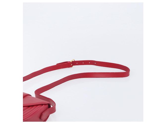 Autre Marque Saint Laurent Kate Shoulder Bag Leather Red Gold Auth 208231A - Jerrillo - vista 9