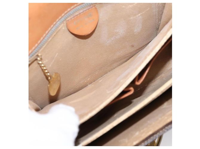 Céline CELINE Macadam Canvas Horse Carriage Bag PVC Leather Brown Gold Auth 208243 - Jerrillo - vista 20