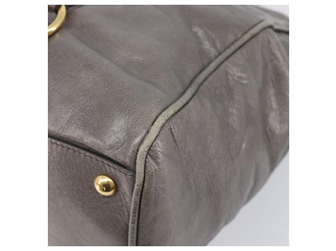 Miu Miu Hand Bag Leather 2way Gray Gold Auth 208248A - Jerrillo - vista 13
