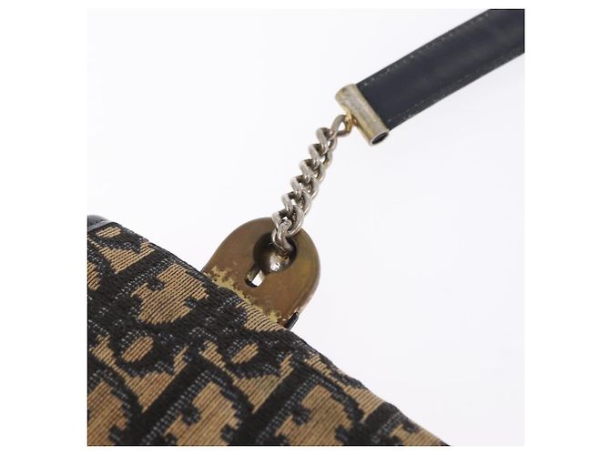 Christian Dior Trotter Canvas Shoulder Bag Navy Gold Auth 208265 - Jerrillo - vista 11