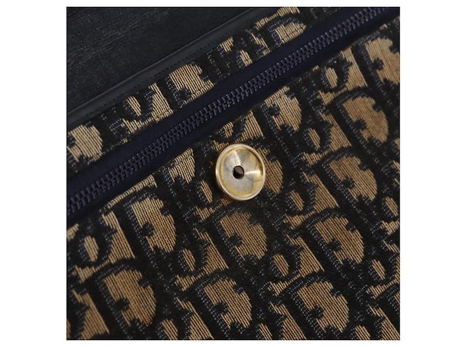Christian Dior Trotter Canvas Shoulder Bag Navy Gold Auth 208265 - Jerrillo - vista 19