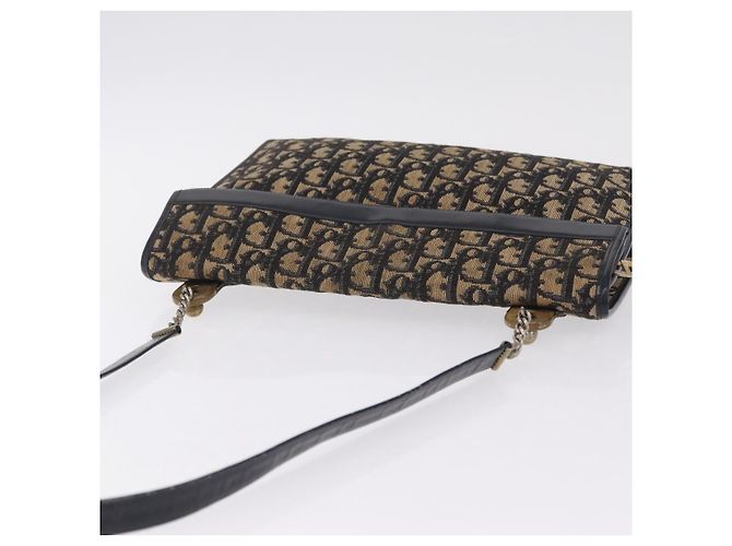 Christian Dior Trotter Canvas Shoulder Bag Navy Gold Auth 208265 - Jerrillo - vista 6