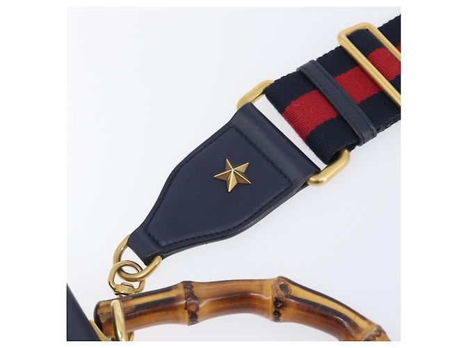 GUCCI Dionysos Bamboo Sherry Line Bag Leather 2way Navy 448075 Auth 208278M - Jerrillo - vista 12