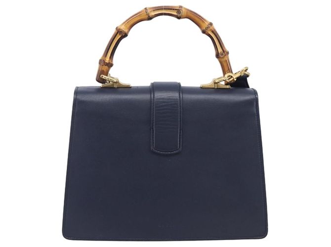 GUCCI Dionysos Bamboo Sherry Line Bag Leather 2way Navy 448075 Auth 208278M - Jerrillo - vista 3